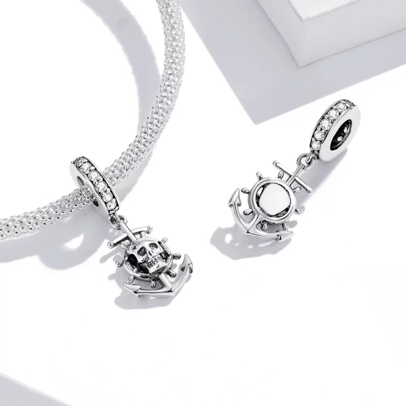 (image pour) Pandora Style World Travel - Breloque de bateau pirate squelette - SCC2030 - Afficher 4