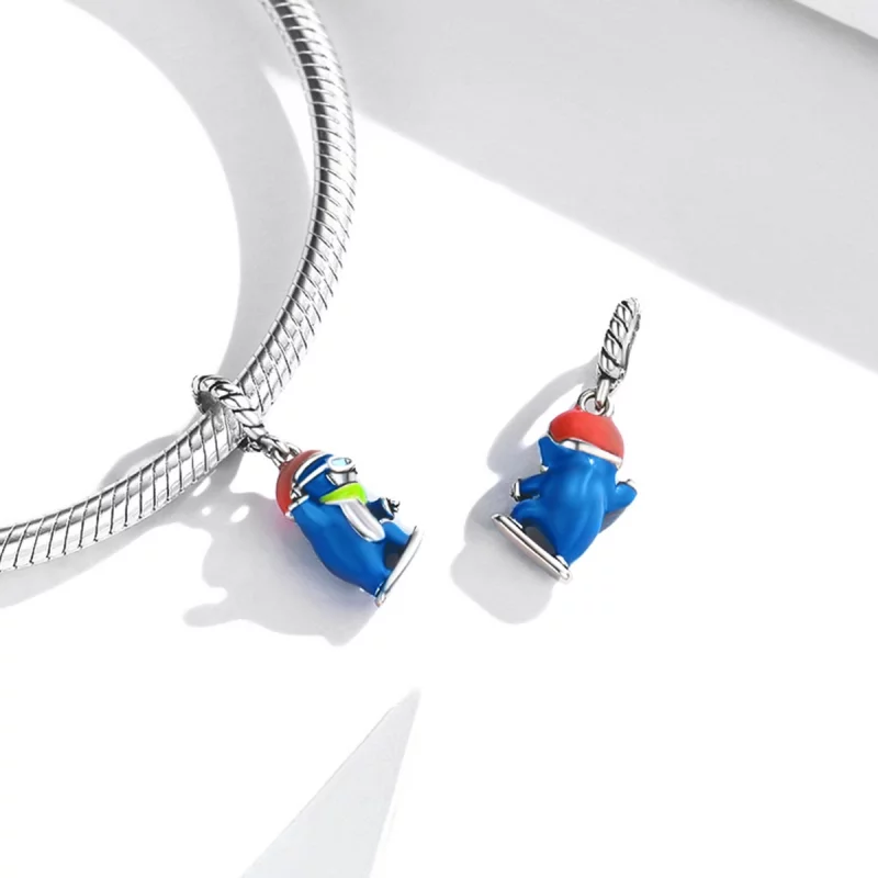 (image pour) Pendentif à breloque style Pandora avec pingouin de ski - SCC2003 - Afficher 4