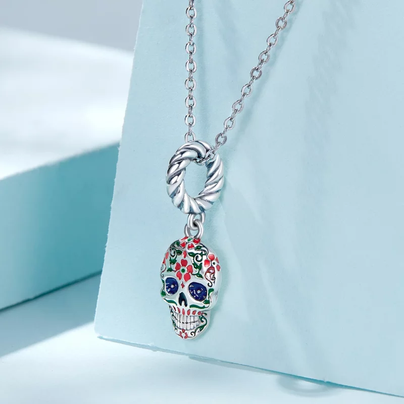 (image pour) Pendentif à charms style Pandora avec crâne - SCC2361 - Afficher 2