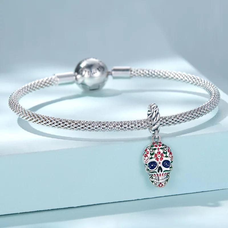 (image pour) Pendentif à charms style Pandora avec crâne - SCC2361 - Afficher 3