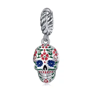 (image pour) Pendentif à charms style Pandora avec crâne - SCC2361
