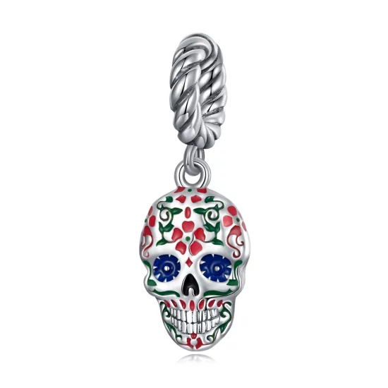 (image pour) Pendentif à charms style Pandora avec crâne - SCC2361