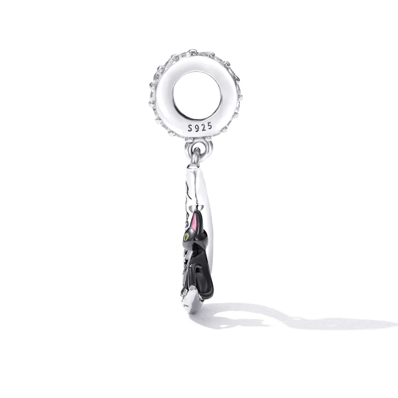 (image pour) Pendentif chat noir lune de style Pandora - SCC2218 - Afficher 3