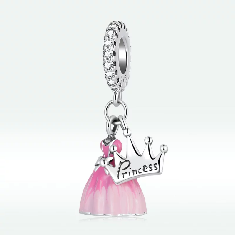 (image pour) Pendentif Couronne Robe de Princesse de style Pandora - SCC2203 - Afficher 2