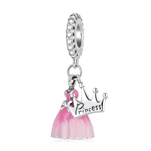 (image pour) Pendentif Couronne Robe de Princesse de style Pandora - SCC2203