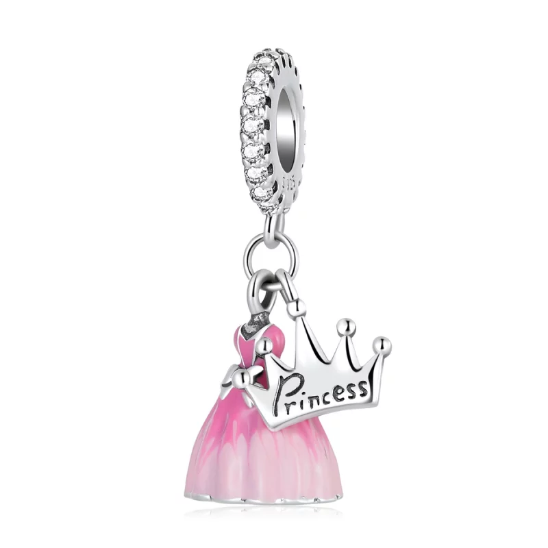 (image pour) Pendentif Couronne Robe de Princesse de style Pandora - SCC2203