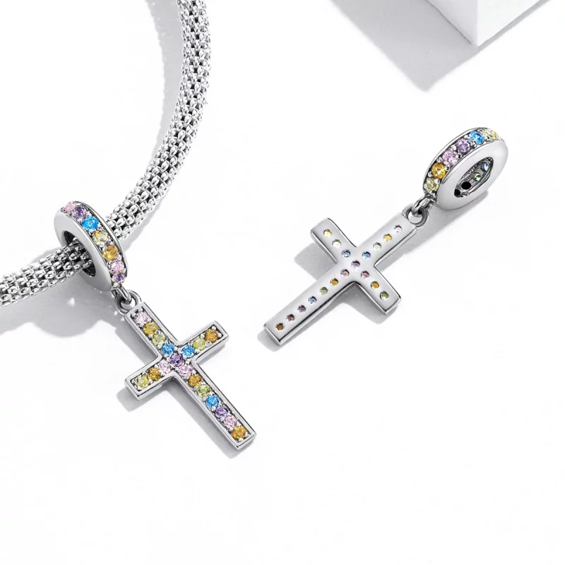 (image pour) Pendentif croix coloré style Pandora - SCC2156 - Afficher 4