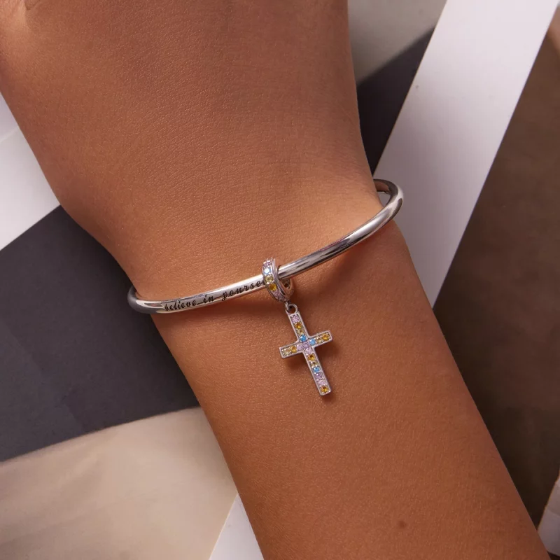 (image pour) Pendentif croix coloré style Pandora - SCC2156 - Afficher 5
