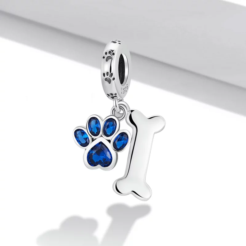 (image pour) Pendentif de style Pandora avec patte de chien et os - SCC2127 - Afficher 2