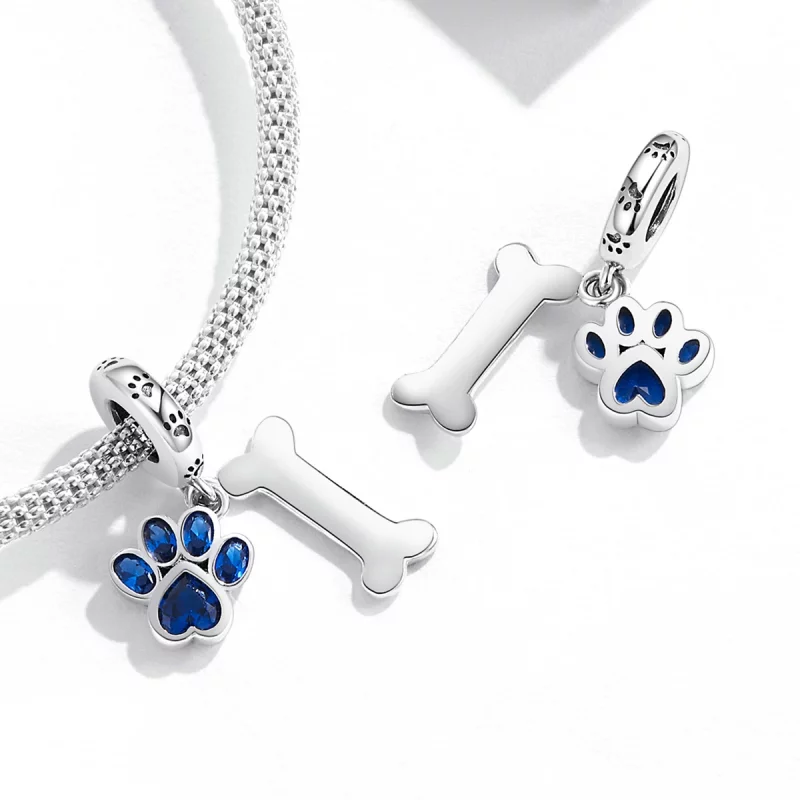 (image pour) Pendentif de style Pandora avec patte de chien et os - SCC2127 - Afficher 4