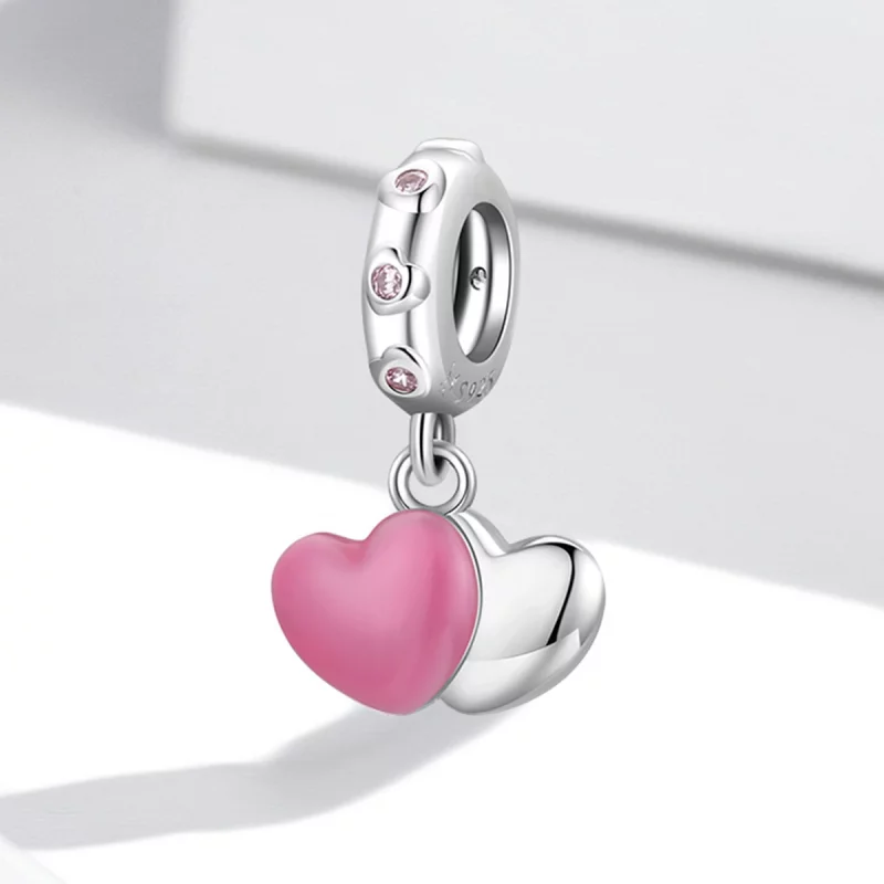(image pour) Pendentif Double Amour de style Pandora - SCC2006 - Afficher 2