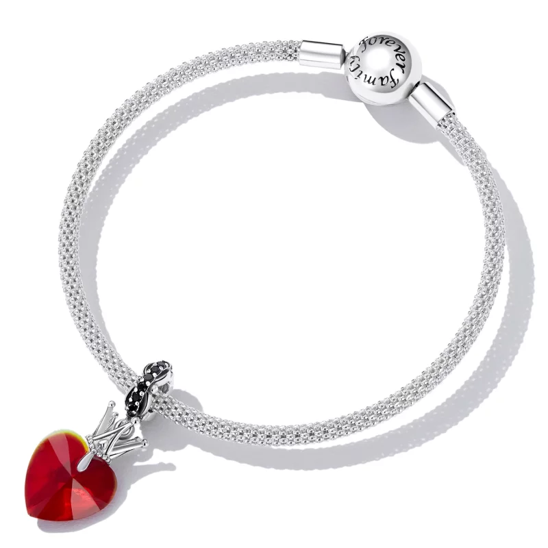 (image pour) Pendentif en forme de cœur couronné style Pandora - SCC2247 - Afficher 5