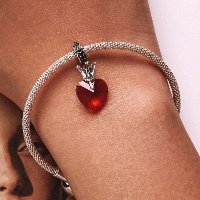 (image pour) Pendentif en forme de cœur couronné style Pandora - SCC2247 - Afficher 6