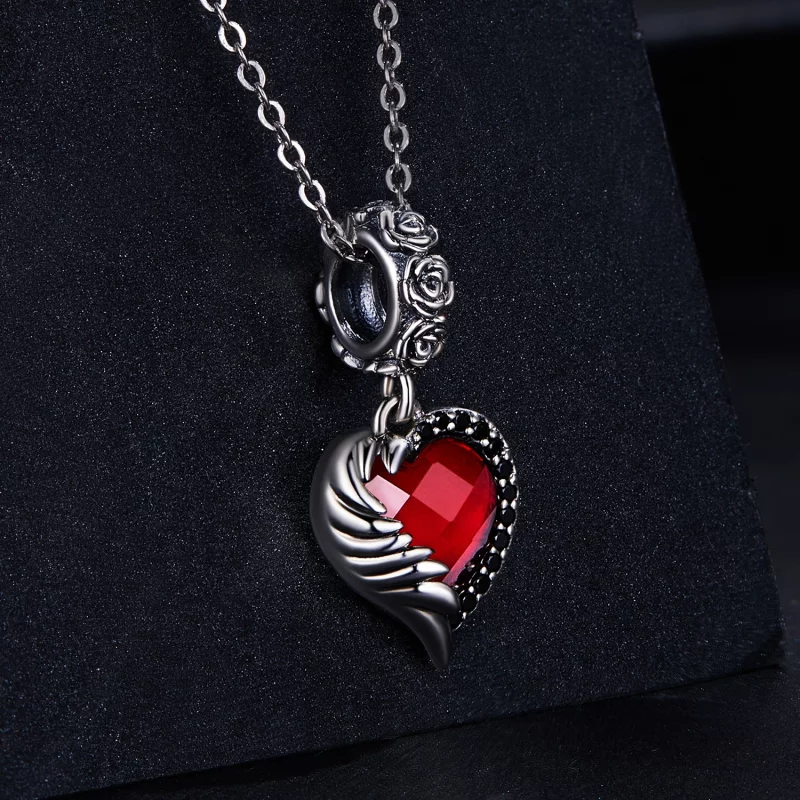 (image pour) Pendentif en forme de cœur de roses style Pandora - SCC2406 - Afficher 2