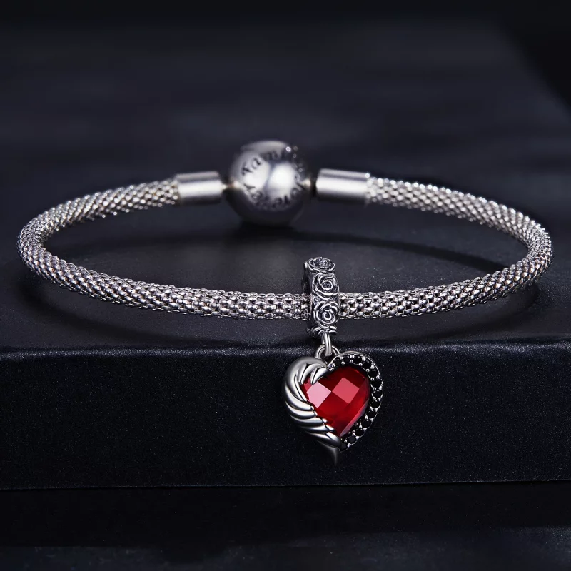 (image pour) Pendentif en forme de cœur de roses style Pandora - SCC2406 - Afficher 3