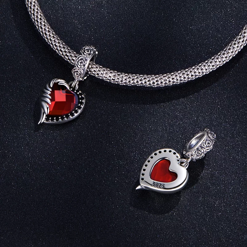 (image pour) Pendentif en forme de cœur de roses style Pandora - SCC2406 - Afficher 4