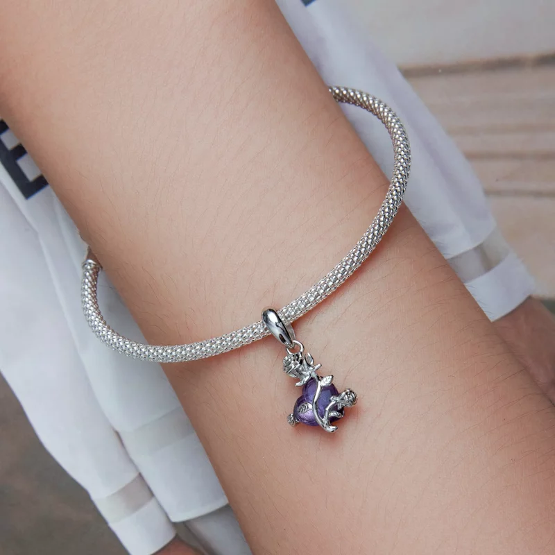 (image pour) Pendentif en forme de cœur rose style Pandora - BSC661 - Afficher 5