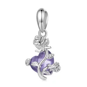 (image pour) Pendentif en forme de cœur rose style Pandora - BSC661