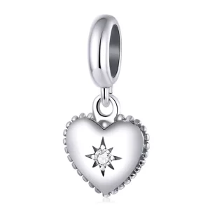 Pendentif en forme de cœur étoilé style Pandora - SCX132 (image pour) Pendentif en forme de cœur étoilé style Pandora - SCX132
