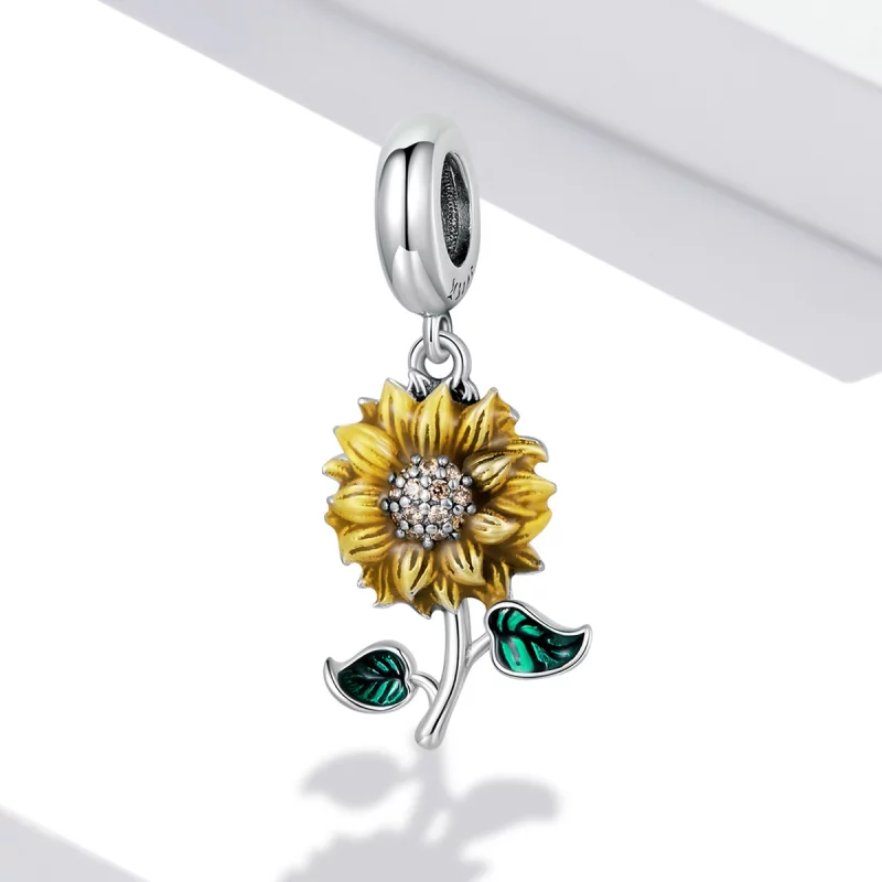 (image pour) Pendentif en forme de tournesol style Pandora - SCC2079 - Afficher 2