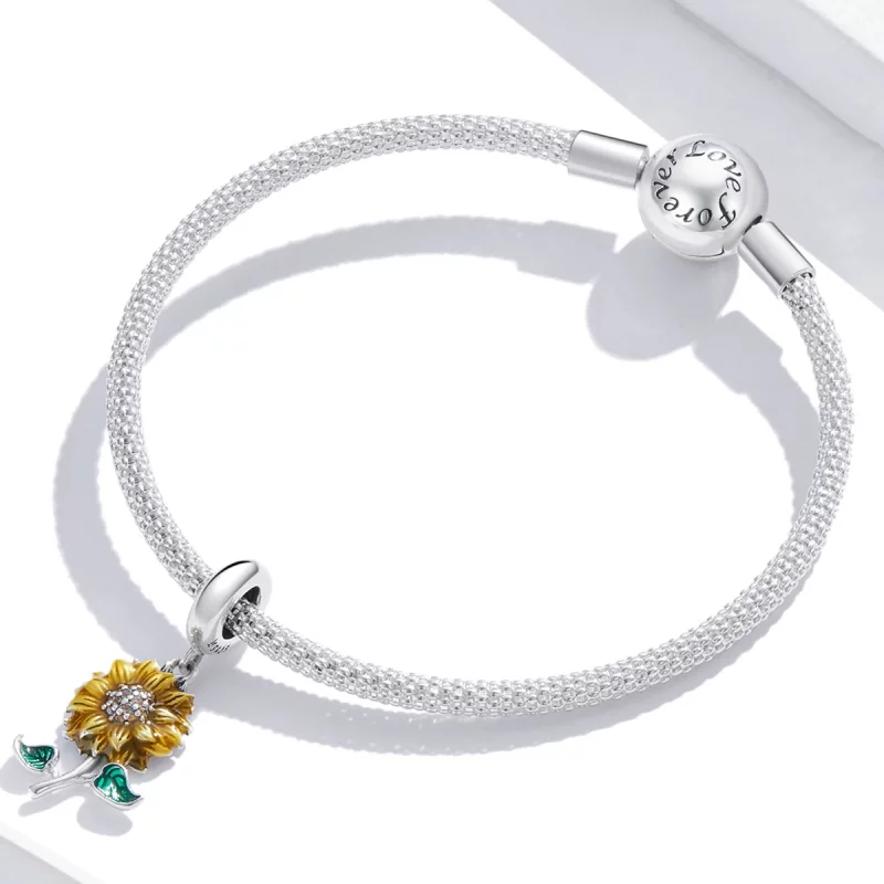 (image pour) Pendentif en forme de tournesol style Pandora - SCC2079 - Afficher 3