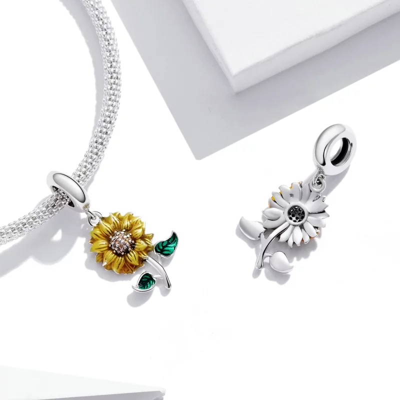 (image pour) Pendentif en forme de tournesol style Pandora - SCC2079 - Afficher 4