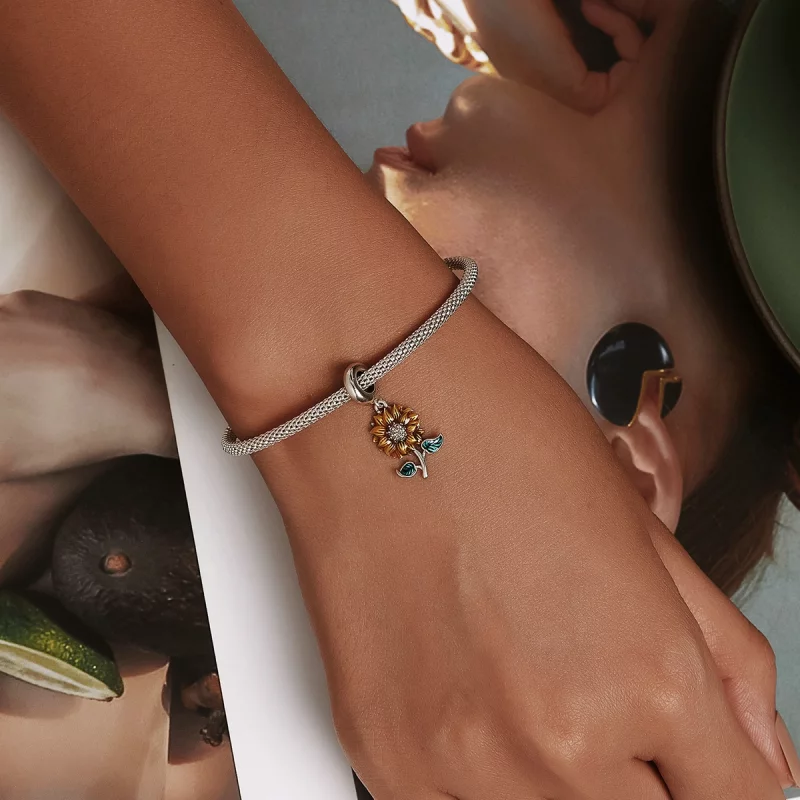 (image pour) Pendentif en forme de tournesol style Pandora - SCC2079 - Afficher 6