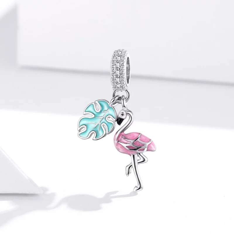 (image pour) Pendentif Flamingo de style Pandora - BSC277 - Afficher 2