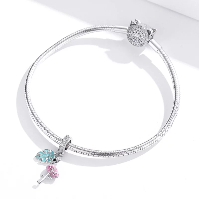 (image pour) Pendentif Flamingo de style Pandora - BSC277 - Afficher 3