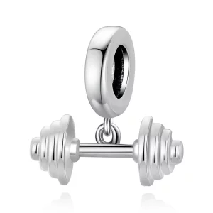 (image pour) Pendentif haltère de musculation de style Pandora - SCC2052