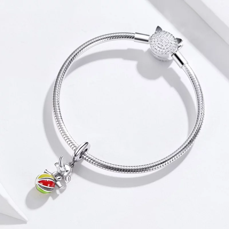 (image pour) Pendentif éléphant de style Pandora - BSC091 - Afficher 3