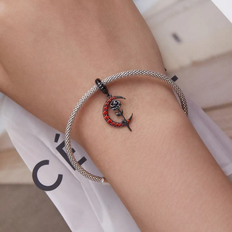 (image pour) Pendentif Lune Rose Style Pandora - SCC2384 - Afficher 5