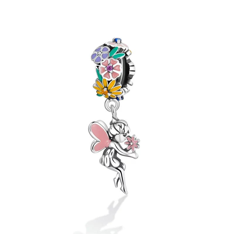 (image pour) Pendentif Lutin Fleur de Style Pandora - BSC592 - Afficher 2