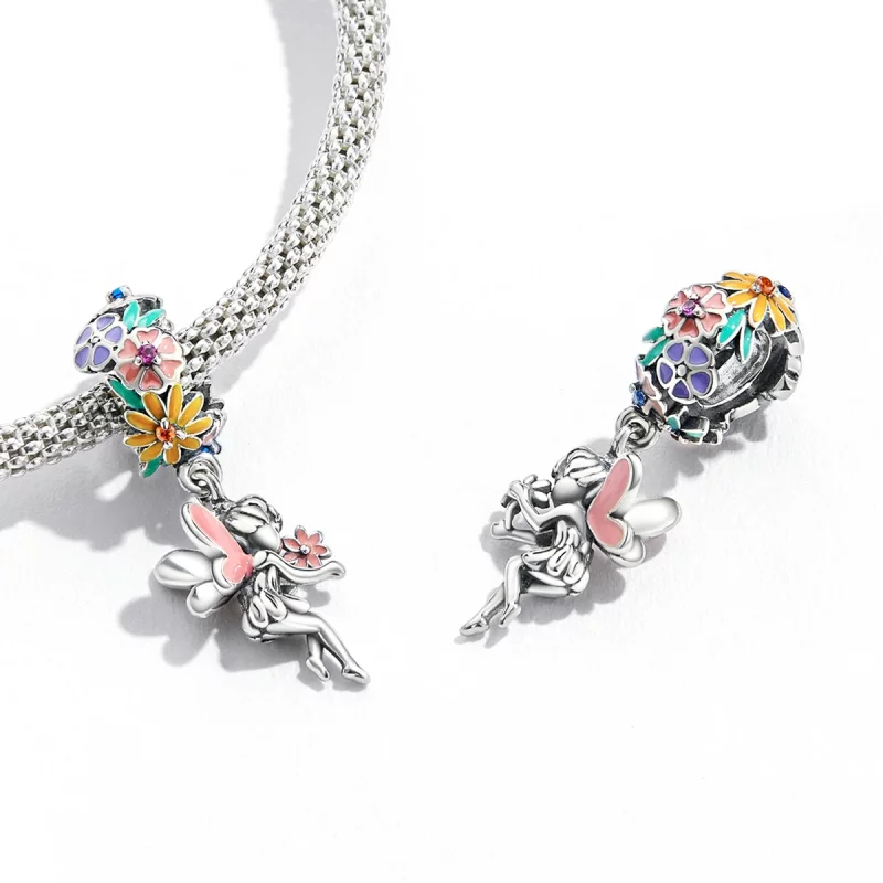 (image pour) Pendentif Lutin Fleur de Style Pandora - BSC592 - Afficher 3