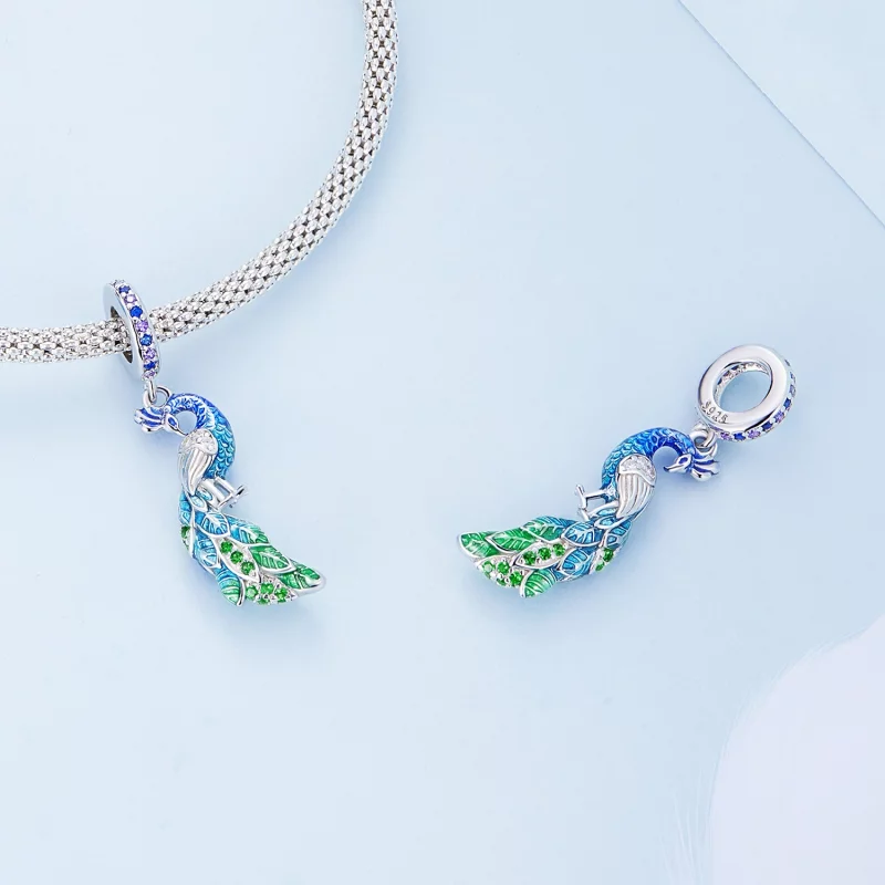 (image pour) Pendentif Paon de style Pandora - BSC696 - Afficher 4