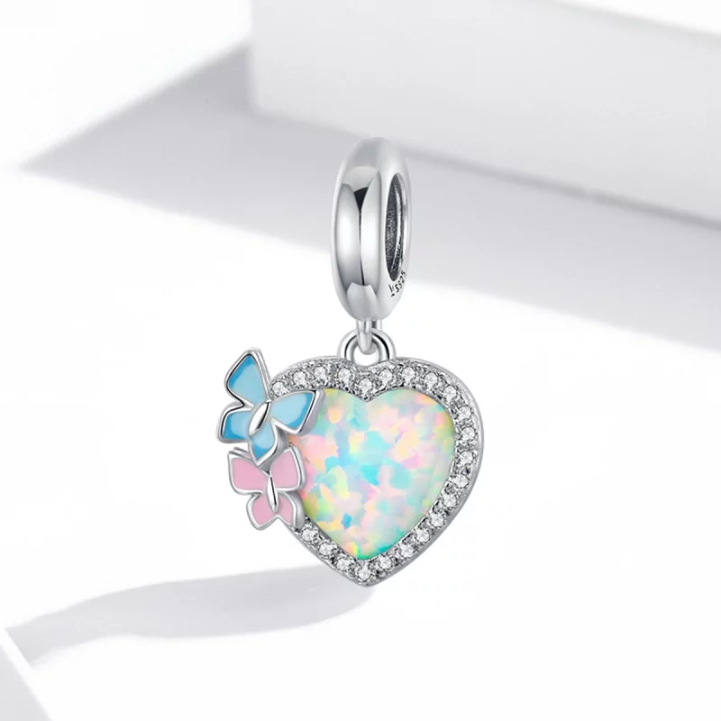 (image pour) Pendentif Papillon Coeur en Opale de Style Pandora - SCC2101 - Afficher 2