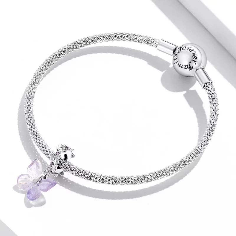 (image pour) Pendentif Papillon en Verre Style Pandora - SCC2087 - Afficher 3