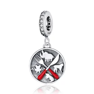 (image pour) Pendentif pendaison Style Pandora Refuse de manger des animaux sauvages - SCC1588