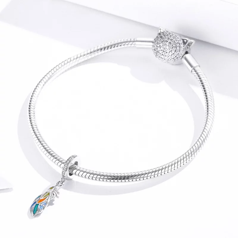 (image pour) Pendentif Plumes Colorées de Style Pandora - BSC304 - Afficher 3