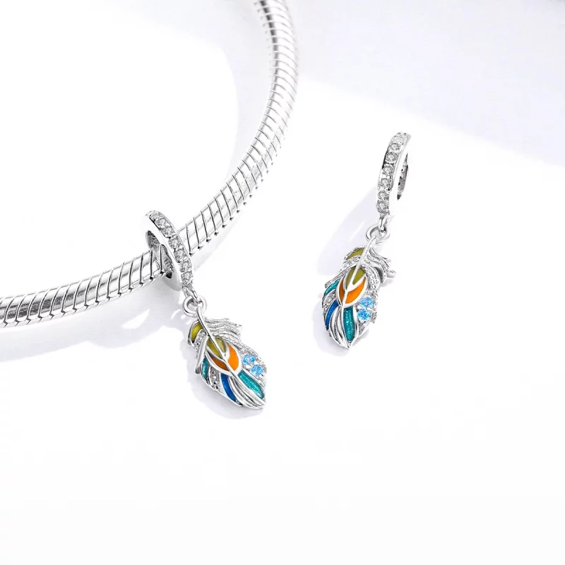 (image pour) Pendentif Plumes Colorées de Style Pandora - BSC304 - Afficher 4