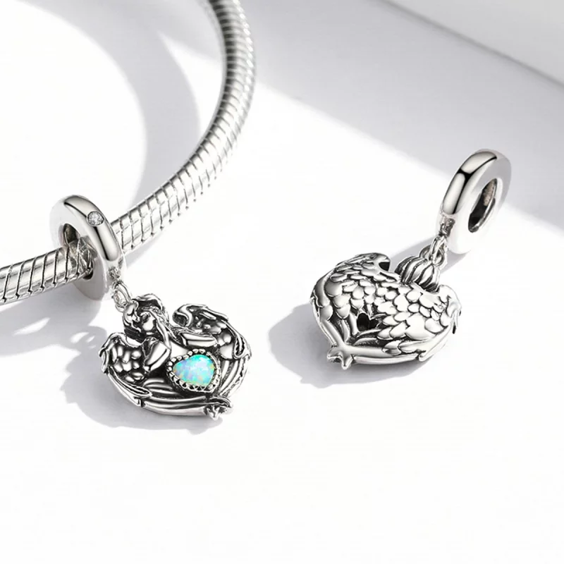 (image pour) Pendentif style Pandora Ange Prier Amour - BSC568 - Afficher 4