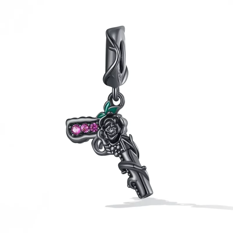 (image pour) Pendentif style Pandora avec pistolet en forme de rose - SCC2241 - Afficher 2