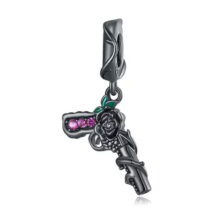 (image pour) Pendentif style Pandora avec pistolet en forme de rose - SCC2241