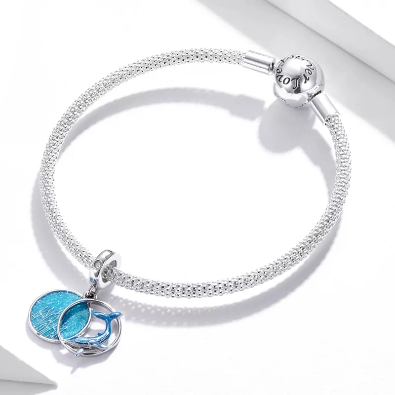 (image pour) Pendentif style Pandora avec une baleine sous-marine - BSC434 - Afficher 3