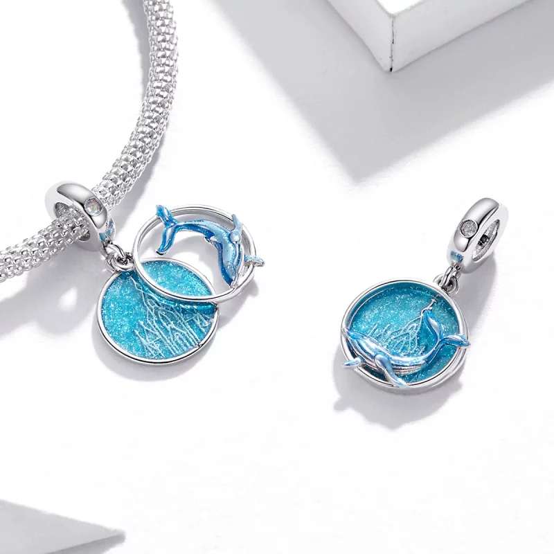 (image pour) Pendentif style Pandora avec une baleine sous-marine - BSC434 - Afficher 4