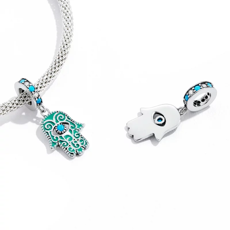 (image pour) Pendentif style Pandora main de Fatima - BSC593 - Afficher 3