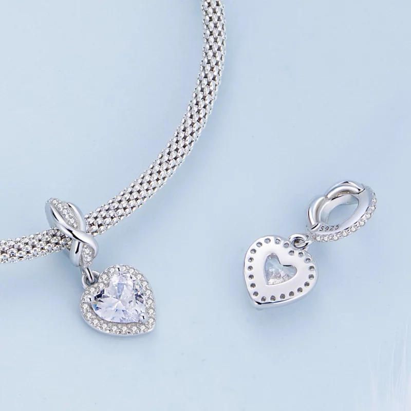 (image pour) Style Pandora Cœur Brillant à Pendentif - BSC663 - Afficher 4