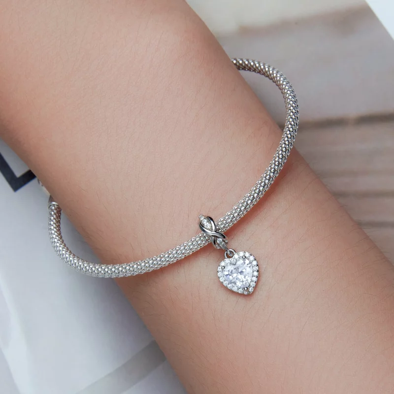 (image pour) Style Pandora Cœur Brillant à Pendentif - BSC663 - Afficher 5