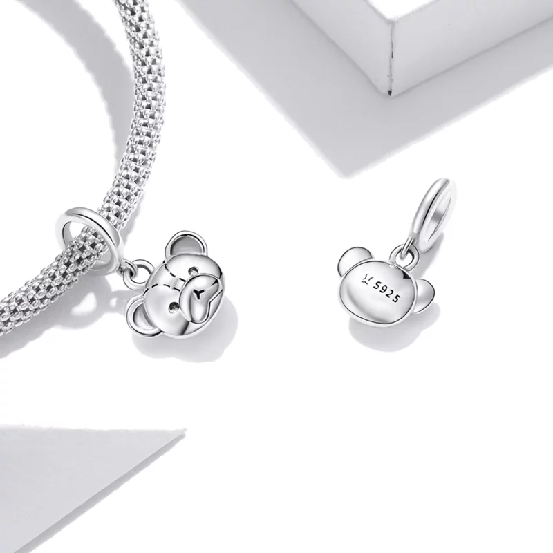 (image pour) Style Pandora Mignon ours à breloque - SCX120-L - Afficher 4
