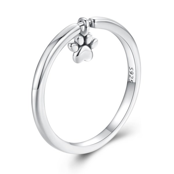 Bague de style Pandora avec empreinte de chien - SCR892